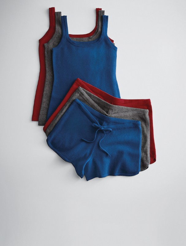 cashmere tank top + short set