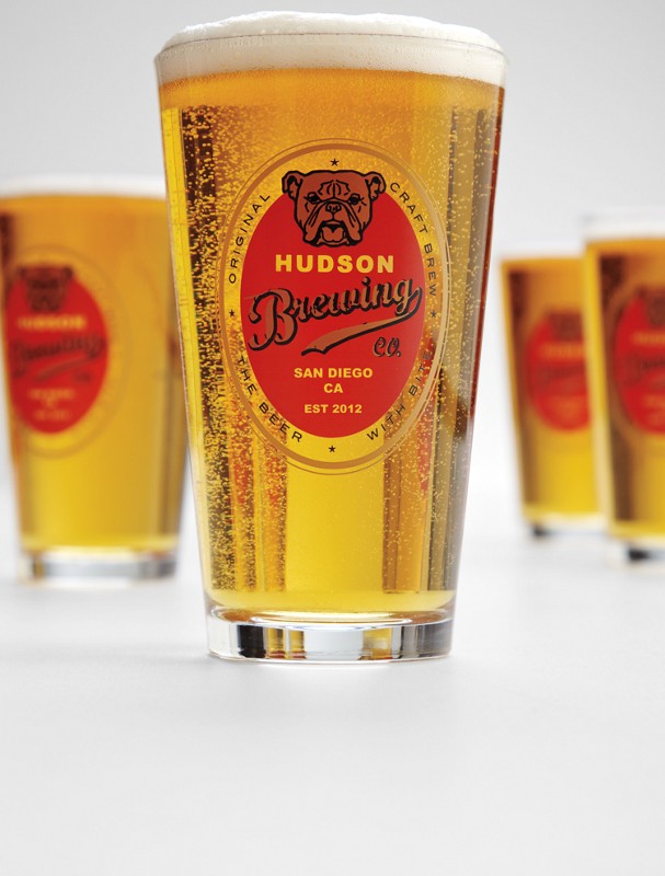 set of 4 personalized bulldog pub glasses