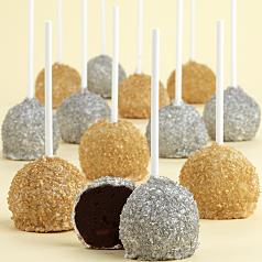 12 Handmade Gold and Silver Cake Pops