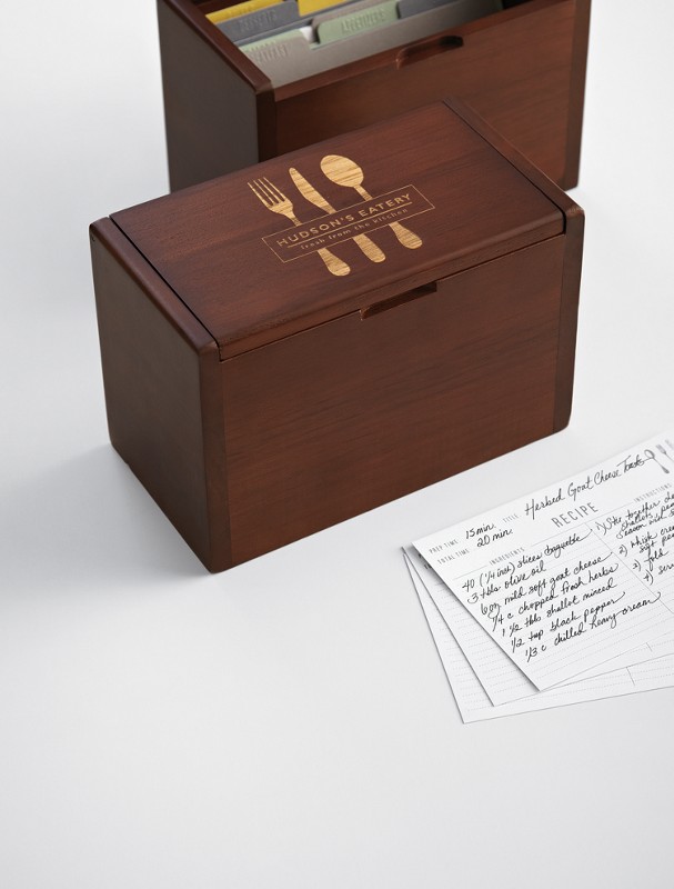 walnut wood recipe box