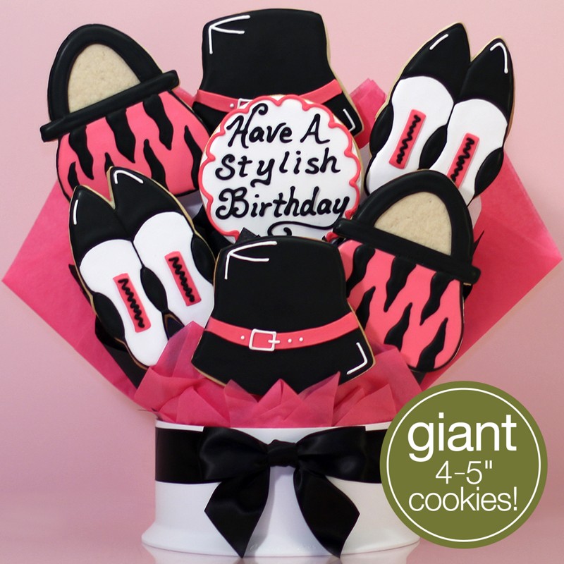 Stylish Birthday Cookie Bouquet - 7 Piece