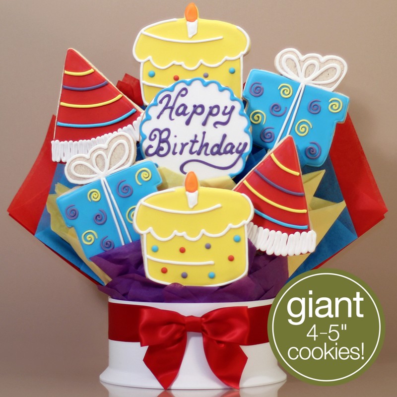 Happy Birthday Surprise Cookie Bouquet- 7 Piece