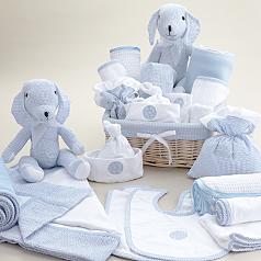 Deluxe New Baby Boy Basket - 11 Piece