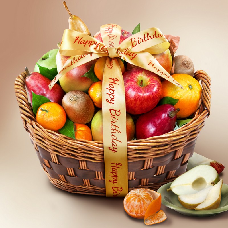Happy Birthday Fruit Basket