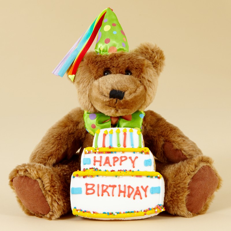 Happy Birthday Bear with Giant Birthday Cookie