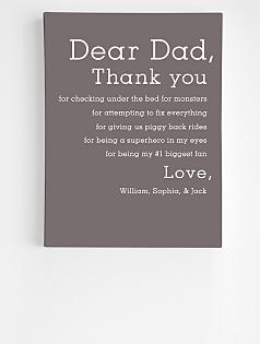 personalized dear dad wall art