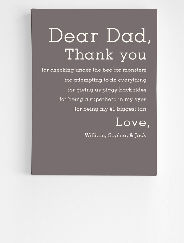 personalized dear dad wall art