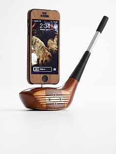 wood golf club iphone 5 dock