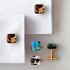murano glass cuff links
