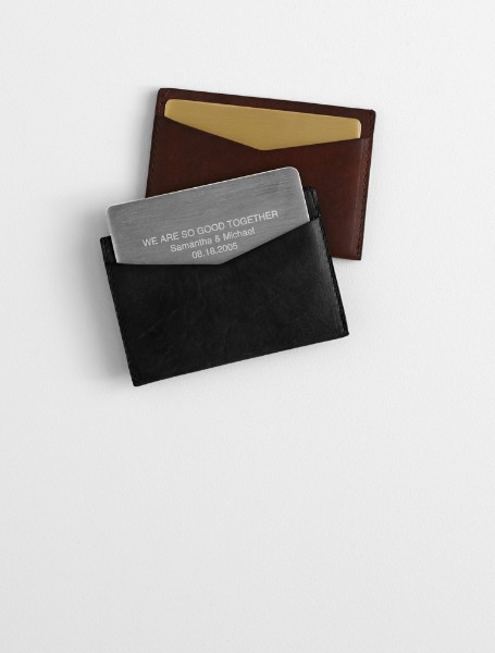 hidden message leather card case
