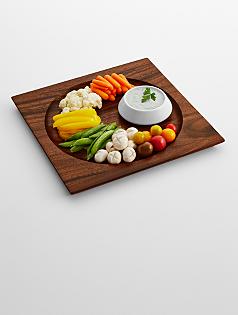 acacia wood entertaining tray + dip set
