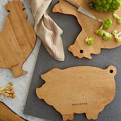personalized animal wood cutting boards
