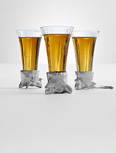 animal head shot glass set
