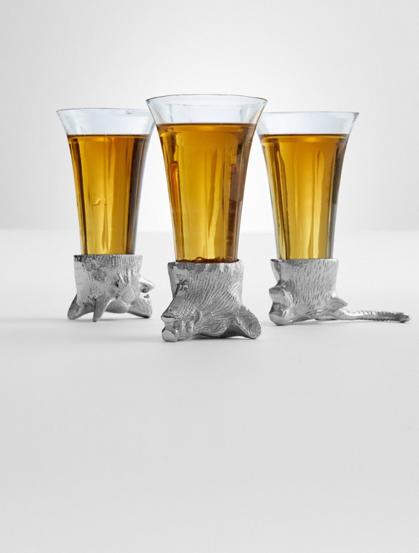 animal head shot glass set