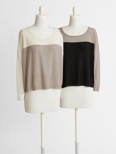 cashmere color block sweater