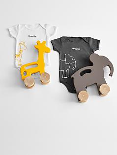 baby one piece + toy