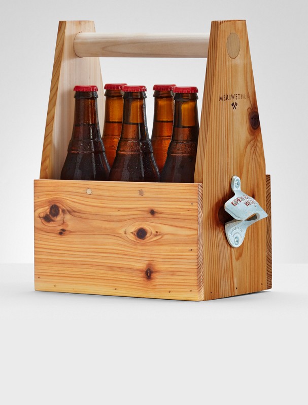 6-pack wooden beer holder