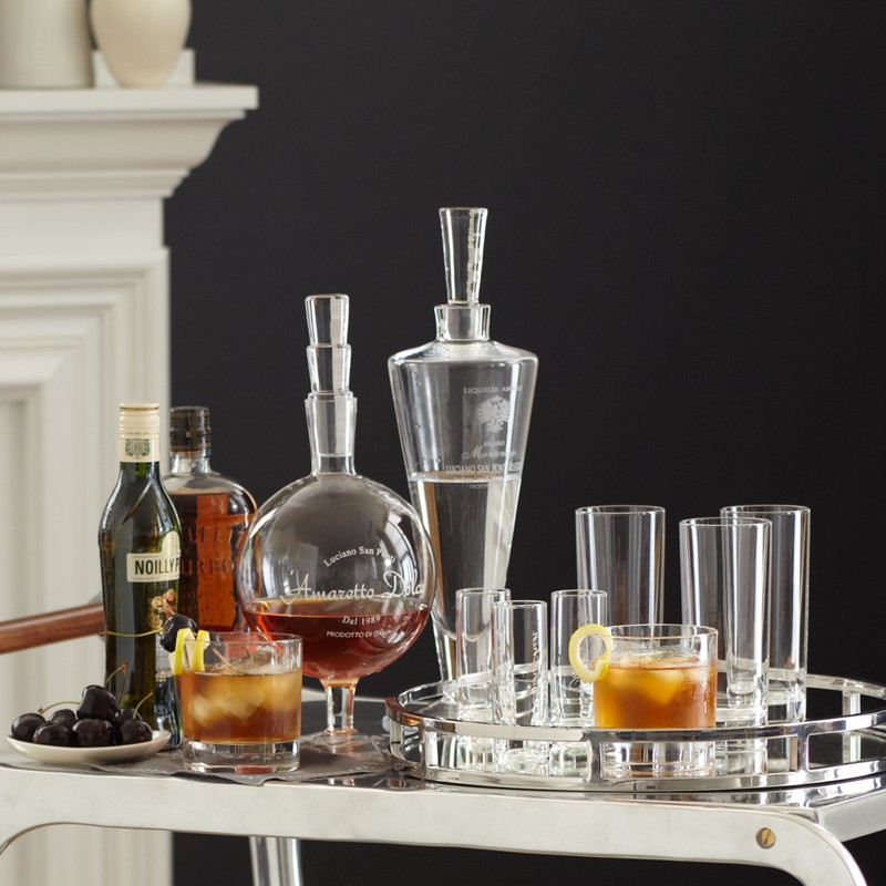 etched glass decanters