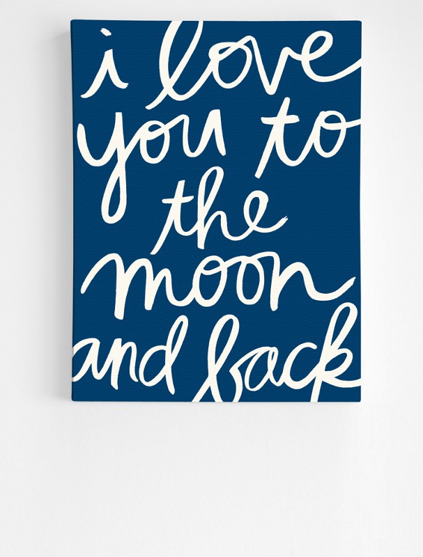 love you to the moon + back wall art