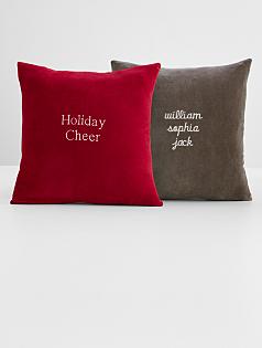 velvet + linen throw pillows