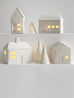 porcelain luminaria village set