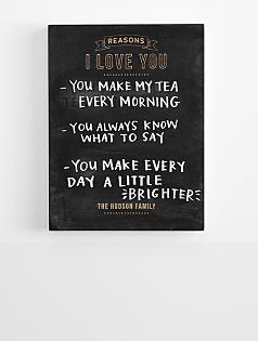 personalized I love you chalkboard
