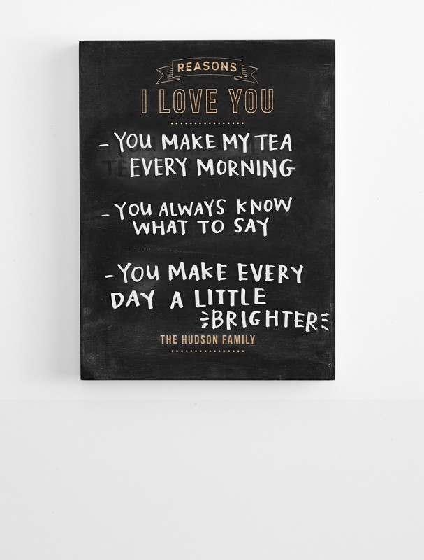 personalized I love you chalkboard