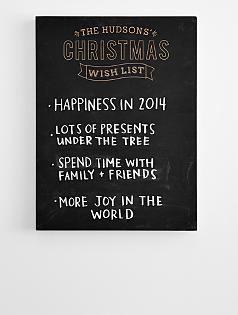 personalized wish list chalkboard