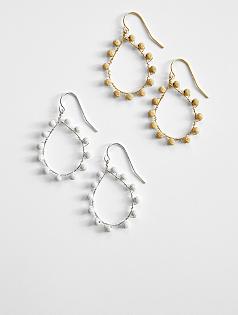 mabel chong stardust bead teardrop earrings