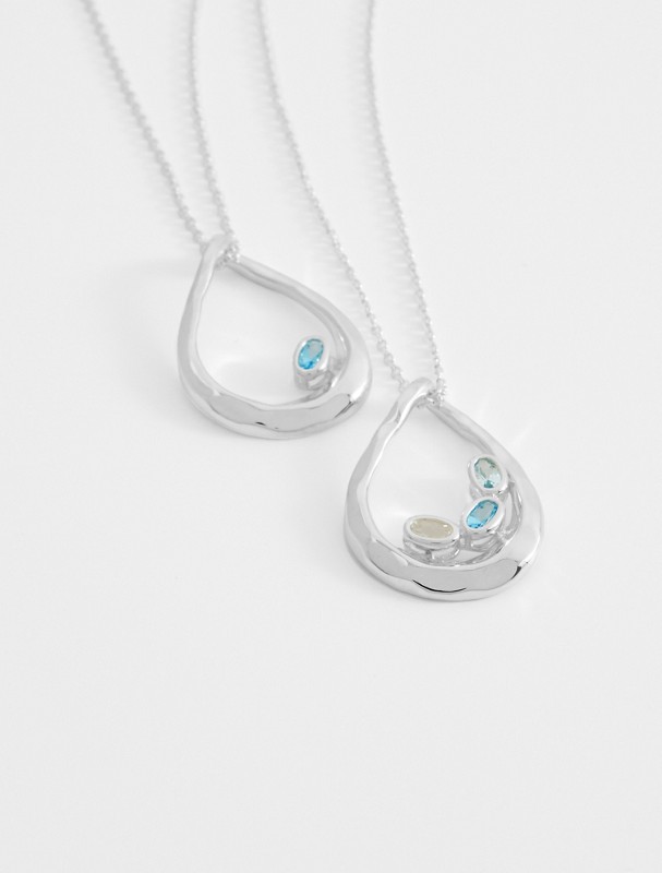 customized family embrace birthstone necklace