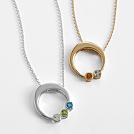 customized circle birthstone pendant