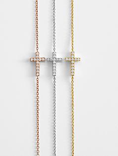 sugar bean sideways cross necklace