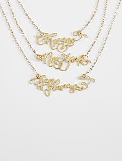 brevity city script necklace