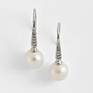 organic pearl + diamond earrings