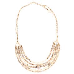 aurora and pearl chalcedony layers necklace