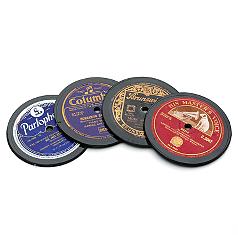 repurposed vintage record coaster set