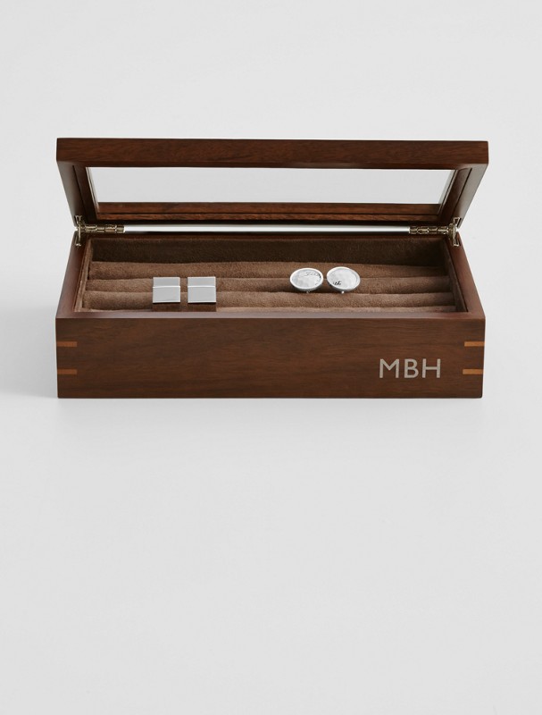 wood cuff link case