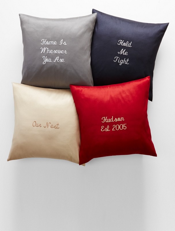 personalized silk throw pillows