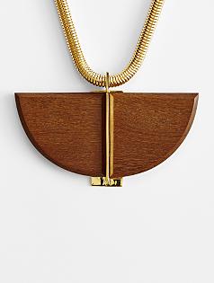 jenny bird half moon wood necklace