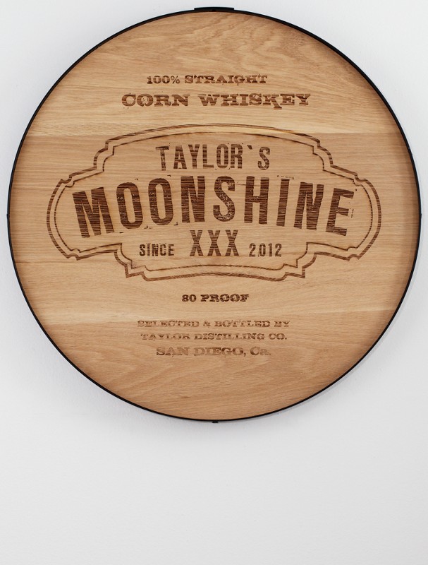 personalized whiskey barrel sign - moonshine