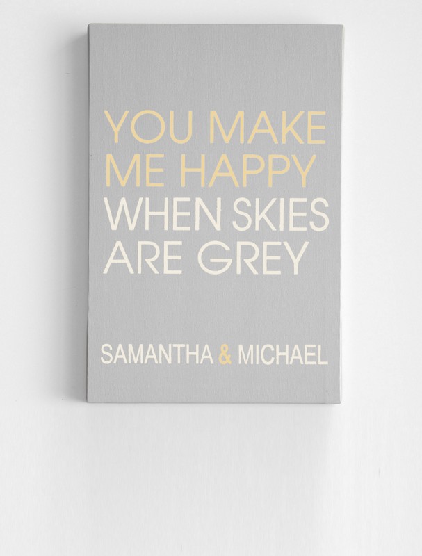personalized "you make me happy" wall art