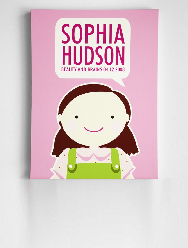 personalized girl's portrait wall art