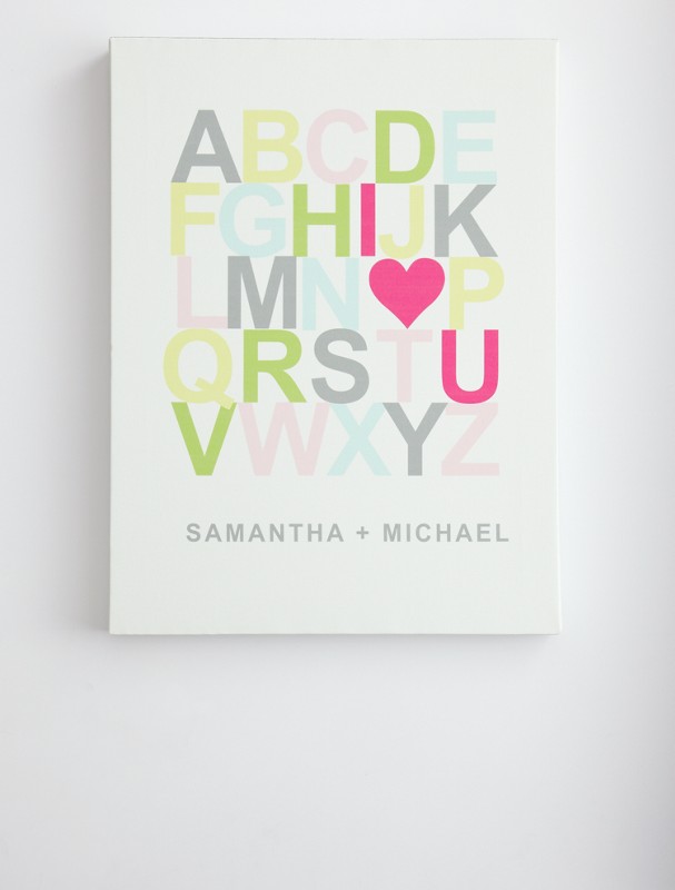 personalized i heart u alphabet wall art