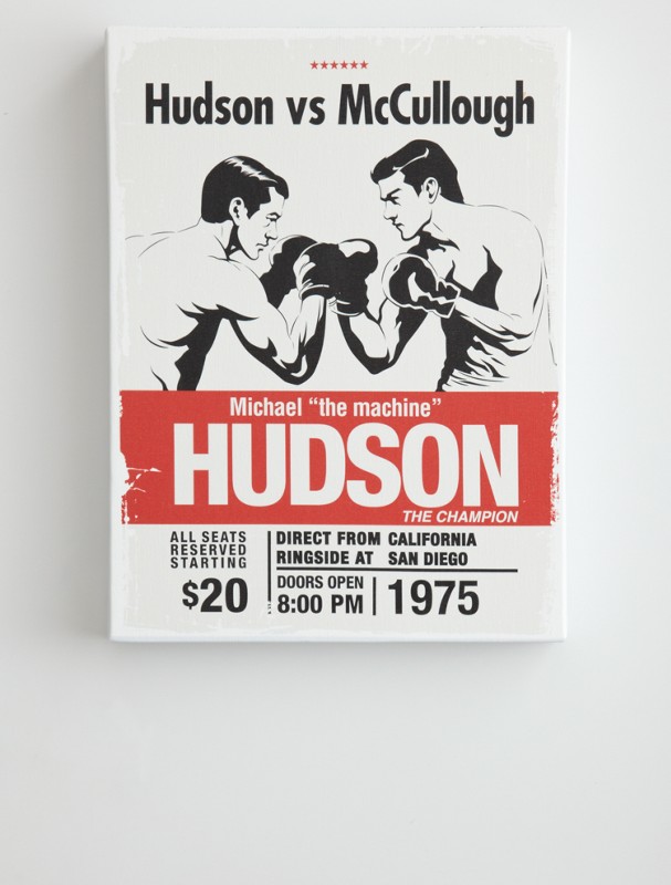 personalized vintage boxing match wall art