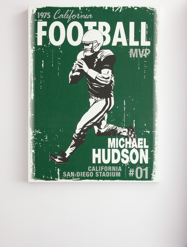 personalized vintage football wall art