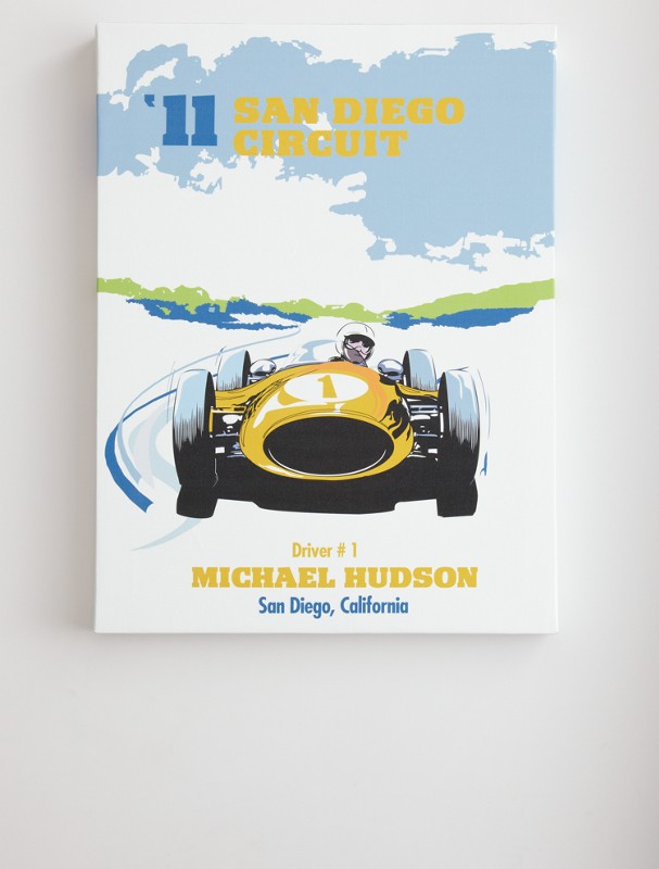 personalized race car circuit wall art