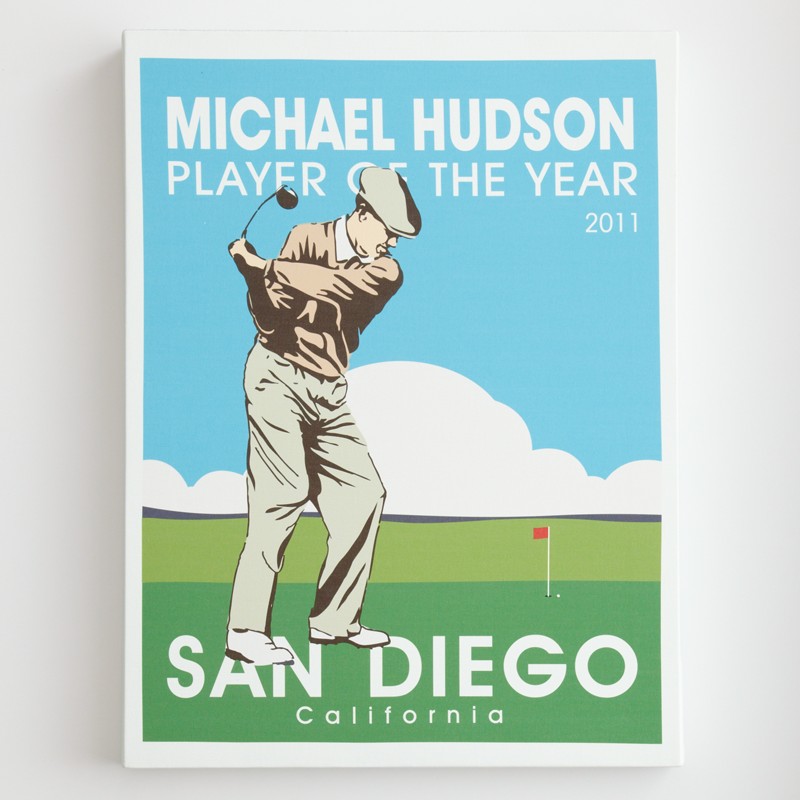 personalized golf scene wall art