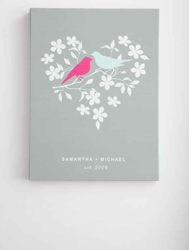 personalized love birds wall art