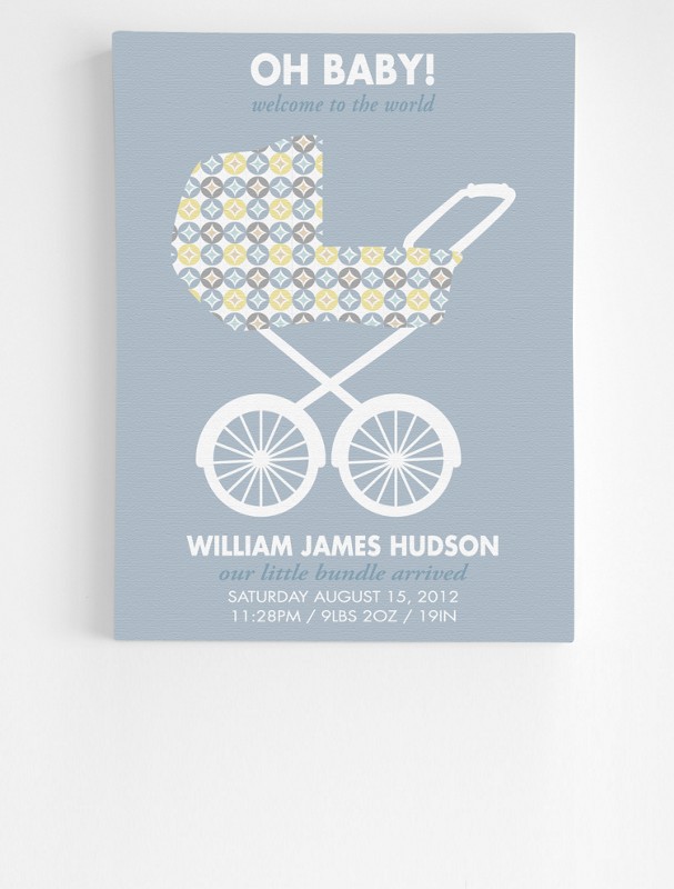 personalized stroller announcement wall art