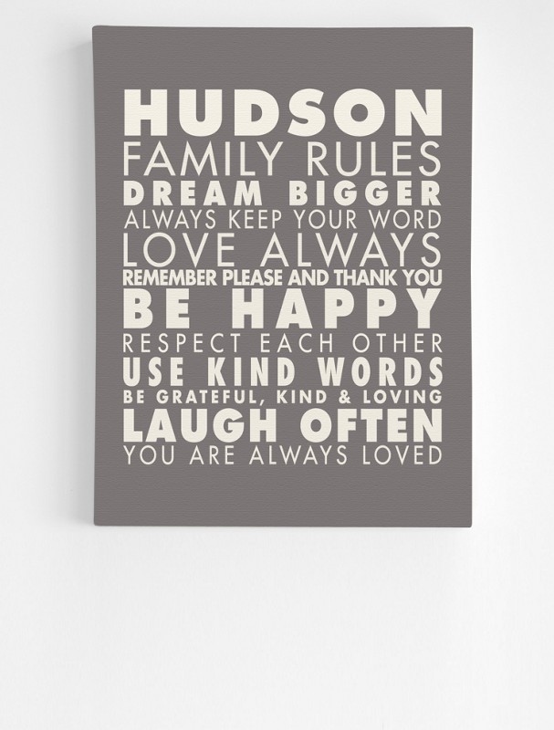 personalized family rules wall art